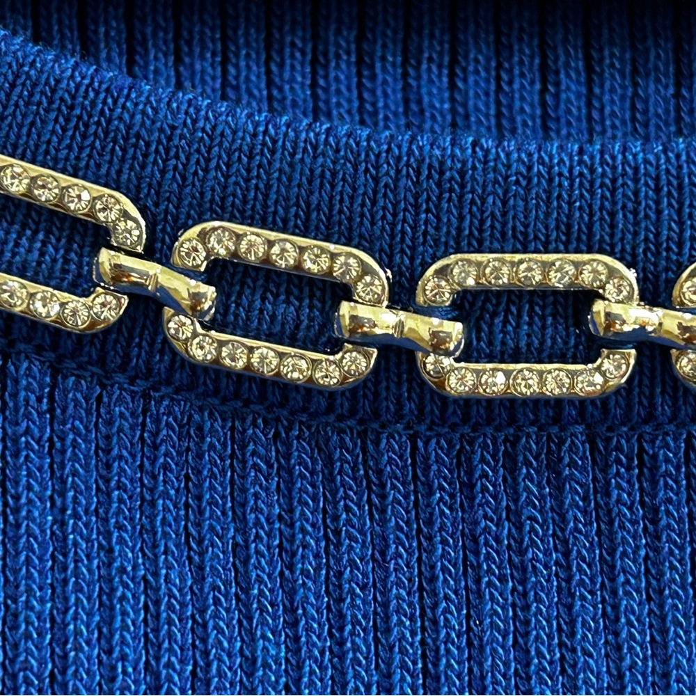 Nanette Lepore Royal Blue Top with Chain Accent - Picture 4 of 7